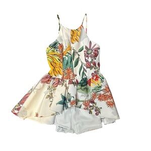 Floral Print Sleeveless peplum top